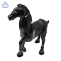 Modern Geometric Black Resin Horse Statue